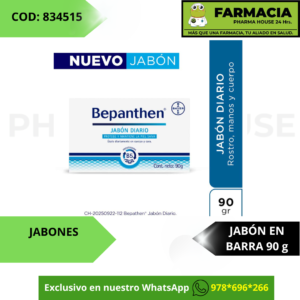 BEPANTHEN JABON - -DIARIO- - 90G BARRA x1 BAYER S.A. R.S. NSOC73542-25PE 7753954000000 BEPANTHEN JABON - -DIARIO- - 90G BARRA x1 BAYER S.A. R.S. NSOC73542-25PE 7753954000000